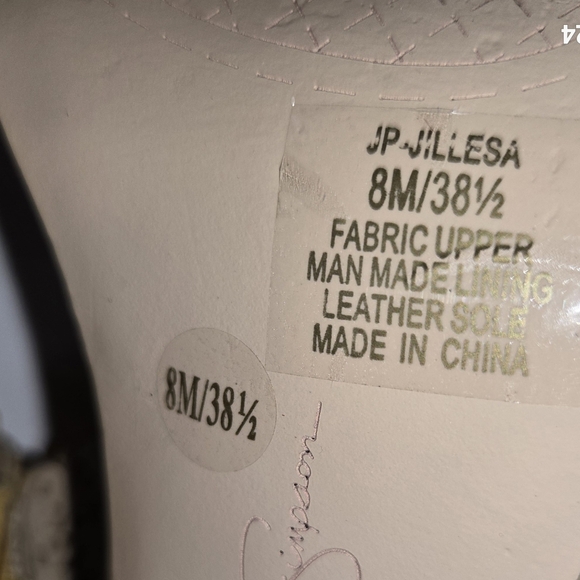 Jessica Simpson Jills 3 Butterscotch Laser Cut Suede Heels Size 8.5 - Picture 7 of 8